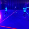 glow in the dark volleybal match